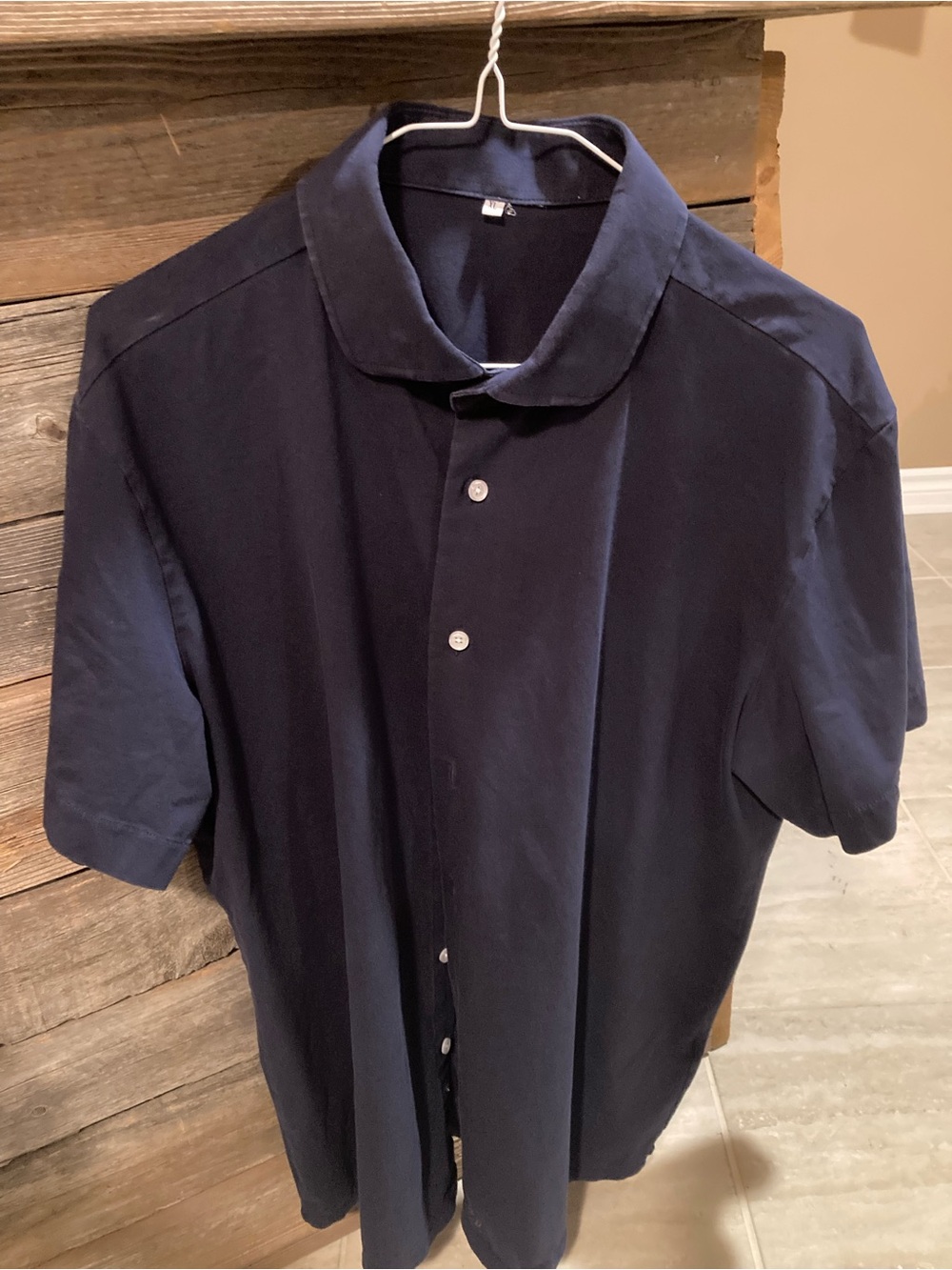 State & Liberty "THE HAWKINS" NAVY SHORT SLEEVE BUTTON DOWN slim fit - XL